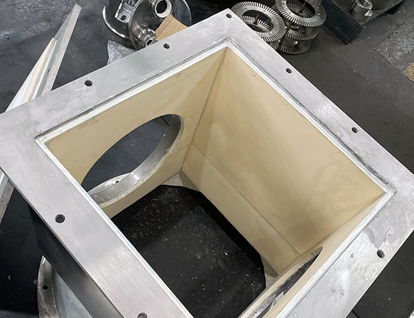气流粉碎机M4上磨体整体氧化锆贴片防护处理